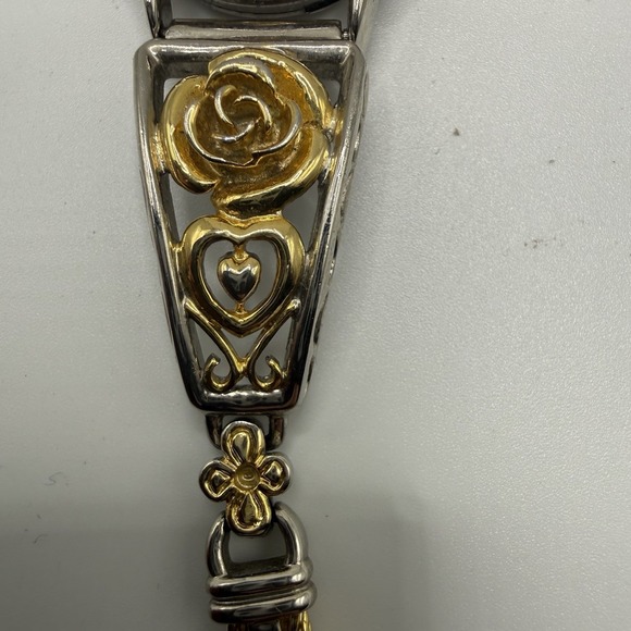 Vintage Two-Tone Silver & Gold Ladies Quartz Watch Elegant Bracelet Style - Picture 3 of 9